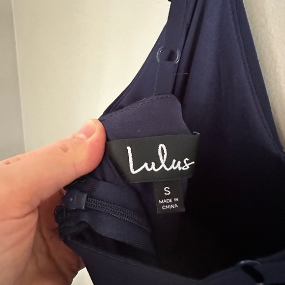 NWT Lulu's Navy Blue Floor-Length Dress - Picture 4 of 4